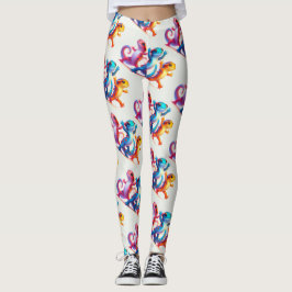 Farbenfrohe Salamander machen Salamander Slide Leggings