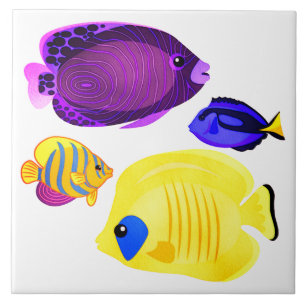 Farbenfrohe Saltwater Ocean Fish Muster Fliese