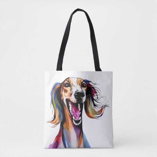 Farbenfrohe Saluki - Niedliche Hunde Kunst (Vorderseite)