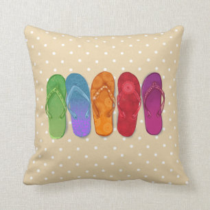 Farbenfrohe Sandalen Flip-Flops Beach Party Kissen
