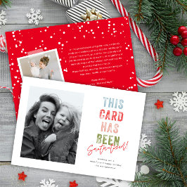 Farbenfrohe Santa-tized Modern Typografy Funny Fot Feiertagskarte