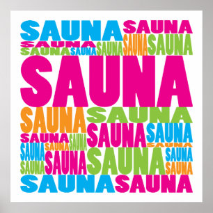 Farbenfrohe Sauna Poster