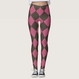 Farbenfrohe Schachbretter - Choco Cherry Leggings