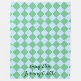 Farbenfrohe Schachbretter - Hauch von Minze Fleecedecke