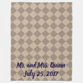 Farbenfrohe Schachbretts - trübe Beige Fleecedecke