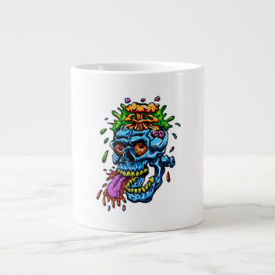 Farbenfrohe Schädel-Explosion Jumbo-Tasse
