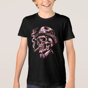 Farbenfrohe Schädelkrone Kunst Tri-Blend Shirt