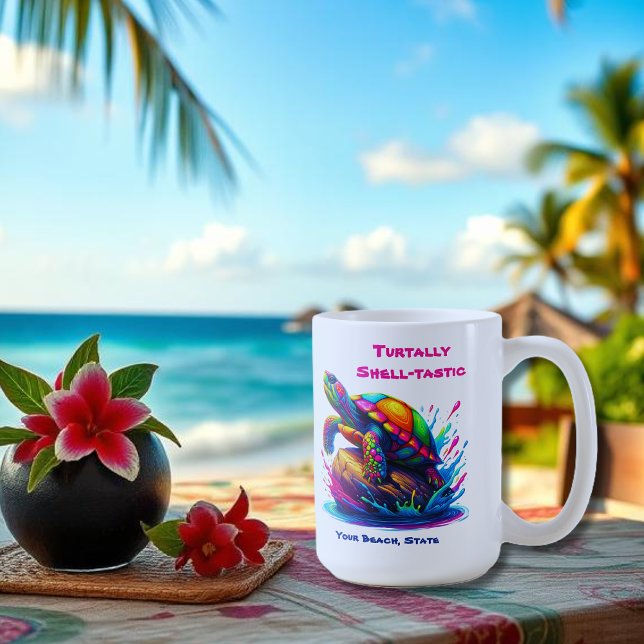 Farbenfrohe Schildkröte Kaffeetasse (Colorful Turtle-Fisherman Core-Dopamine Dressing-Mug)