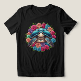 Farbenfrohe SchildkrötenIllustration umgeben von R Tri-Blend Shirt