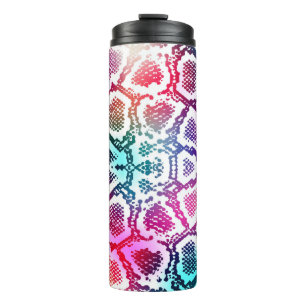 Farbenfrohe Schlange Skin Textur Muster. Thermosbecher