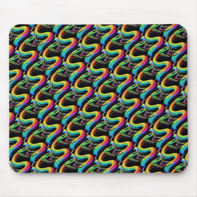 Farbenfrohe Schlangen-Illustration Mousepad (Vorne)