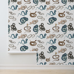 Farbenfrohe Schlangen Reptiltiermuster Tapete