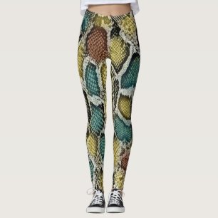 Farbenfrohe Schlangenhaut: nahtloses Design. Leggings
