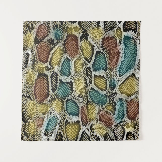 Farbenfrohe Schlangenhaut: nahtloses Design. Wandteppich (Vorderseite)