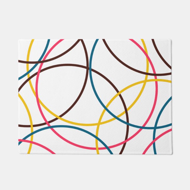 Farbenfrohe, schlichte moderne coole, urbane Trend Fußmatte (Vorderseite)