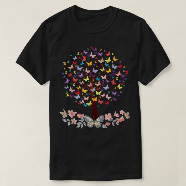 Farbenfrohe Schmetterling Natur Schmetterling-Bien T-Shirt (Design vorne)
