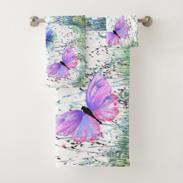 Farbenfrohe Schmetterlinge Badetuch Set (Insitu)