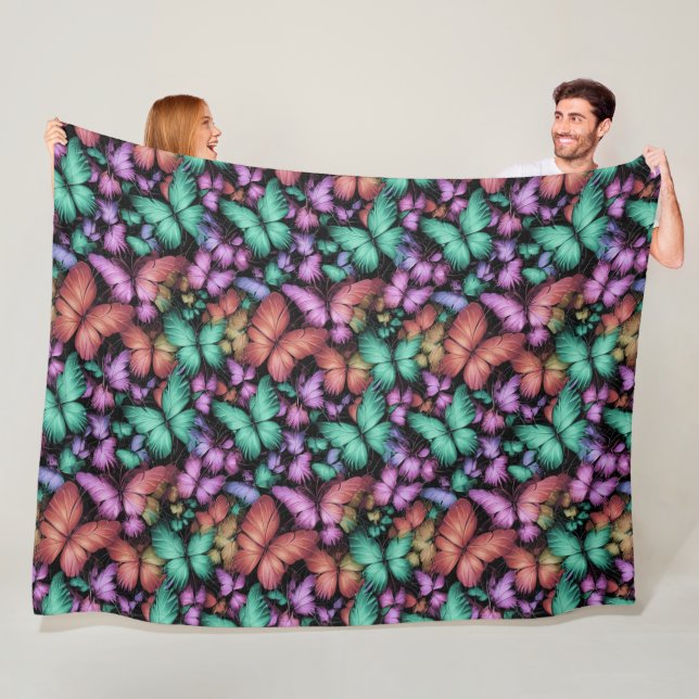 Farbenfrohe Schmetterlinge drucken Fleecedecke (Beispiel)