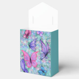 Farbenfrohe Schmetterlinge fliegen - Freude Geschenkschachtel
