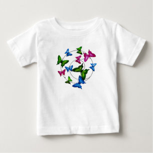 Farbenfrohe Schmetterlinge für Kleinkind-Ruffle-T- Baby T-shirt