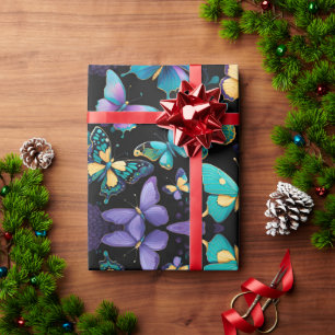 Farbenfrohe Schmetterlinge Geschenkpapier