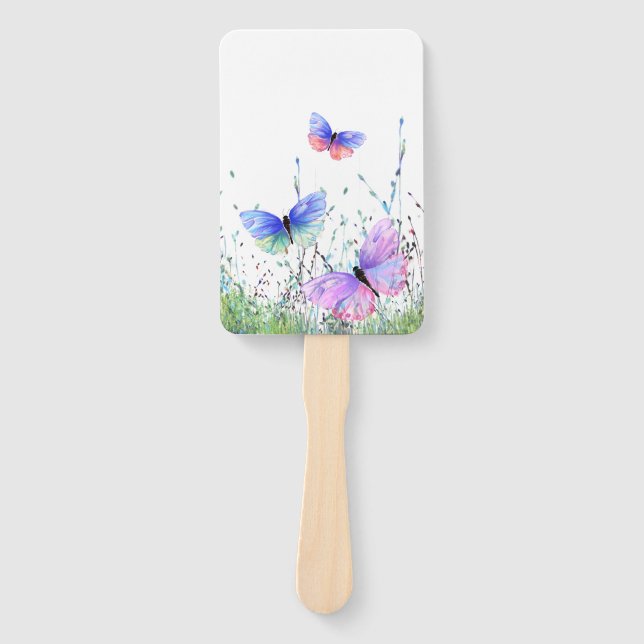 Farbenfrohe Schmetterlinge Hand Fan Spring Joy Fächer (Vorderseite)