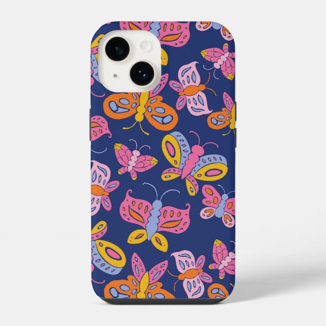 farbenfrohe Schmetterlinge iPhone Hülle (Rückseite)