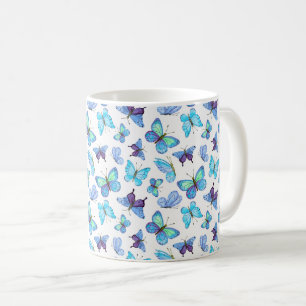 Farbenfrohe Schmetterlinge Kaffeetasse