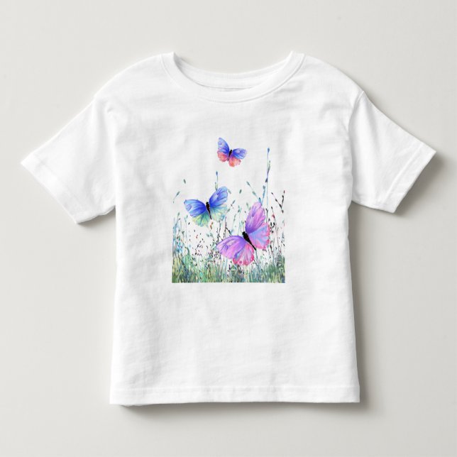 Farbenfrohe Schmetterlinge Kleinkind-T - Shirt (Vorderseite)