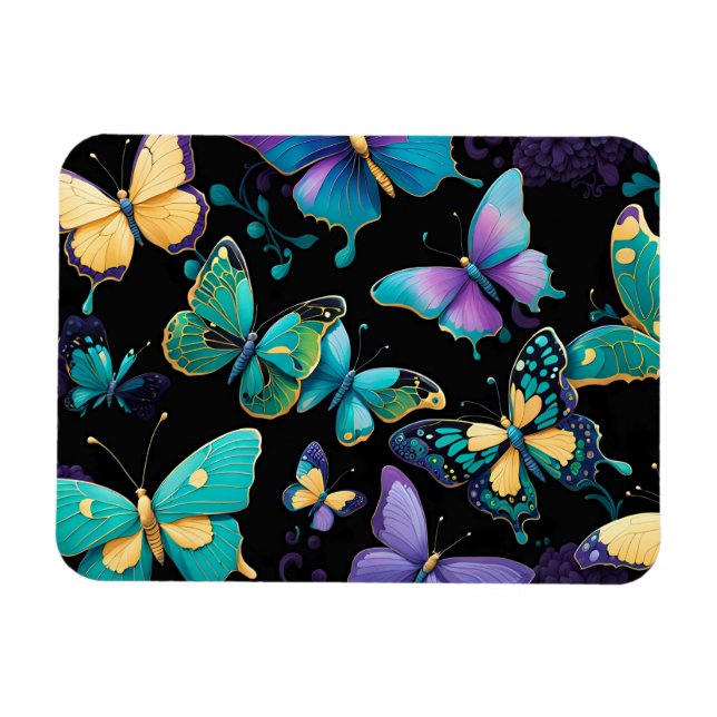 Farbenfrohe Schmetterlinge Magnet (Horizontal)