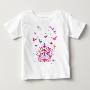 Farbenfrohe Schmetterlinge mit Kronkunstdruck Baby T-shirt