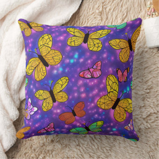Farbenfrohe Schmetterlinge & Neon Fireflies Kissen