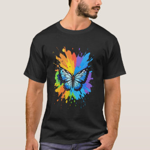 Farbenfrohe Schmetterlinge Pop Kunst, Dichtung und T-Shirt