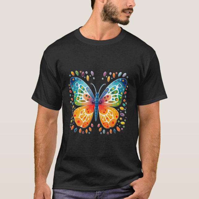 Farbenfrohe Schmetterlinge T-Shirt (Vorderseite)