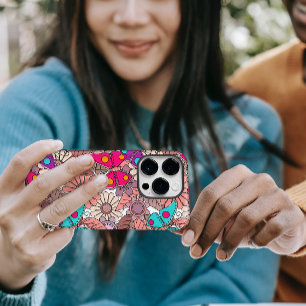 Farbenfrohe Schmetterlinge und Blume Case-Mate iPhone 14 Pro Hülle