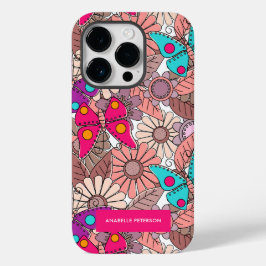 Farbenfrohe Schmetterlinge und Blume Case-Mate iPhone 14 Pro Hülle