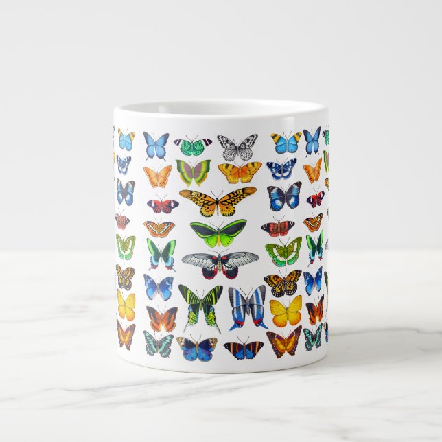 Farbenfrohe Schmetterlinge und Moths NaturoKunst Jumbo-Tasse (Vorderseite)