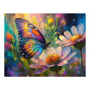 Farbenfrohe Schmetterlinge und Wildblumen bei Sonn Fotodruck