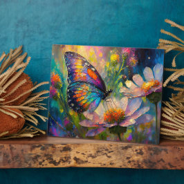 Farbenfrohe Schmetterlinge und Wildblumen bei Sonn Fotoplatte