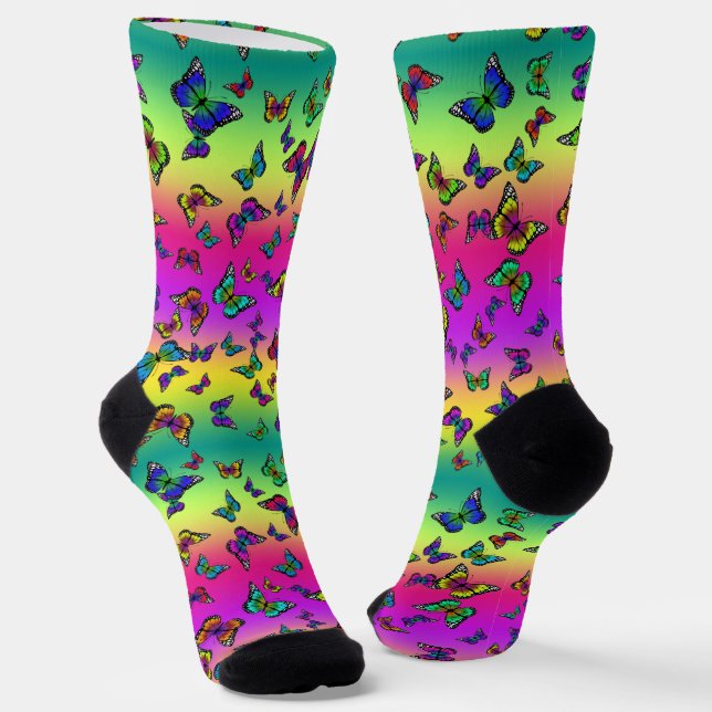 Farbenfrohe Schmetterlings-Socken Socken (Gewinkelt)