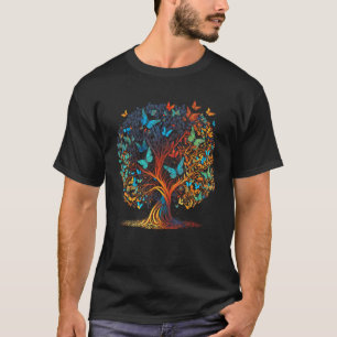 Farbenfrohe Schmetterlingsbaum-Ästhetik T-Shirt