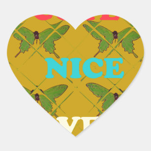 Farbenfrohe Schmetterlingsdekoration: Niedlich, sc Herz-Aufkleber