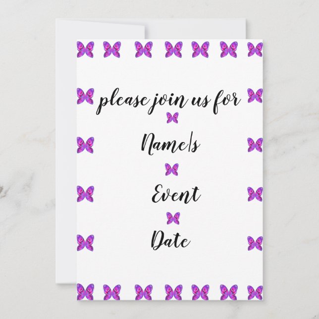 Farbenfrohe Schmetterlingsfliege Party JEDE VERANS Einladung (Vorderseite)