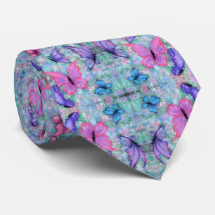 Farbenfrohe Schmetterlingsflöte Krawatte