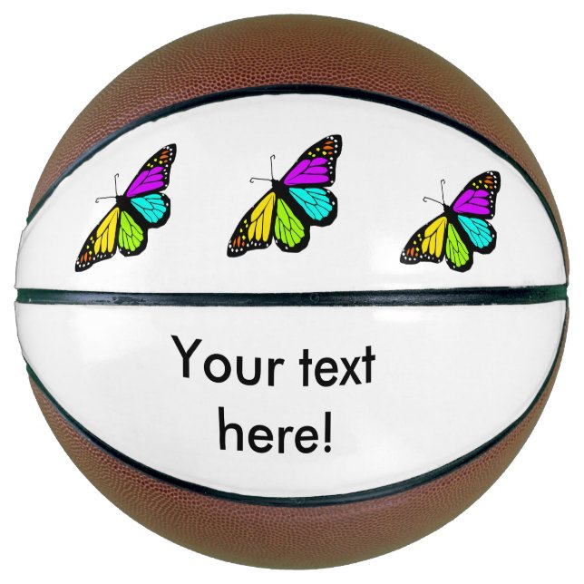 Farbenfrohe Schmetterlingskrone Basketball (Vorderseite)