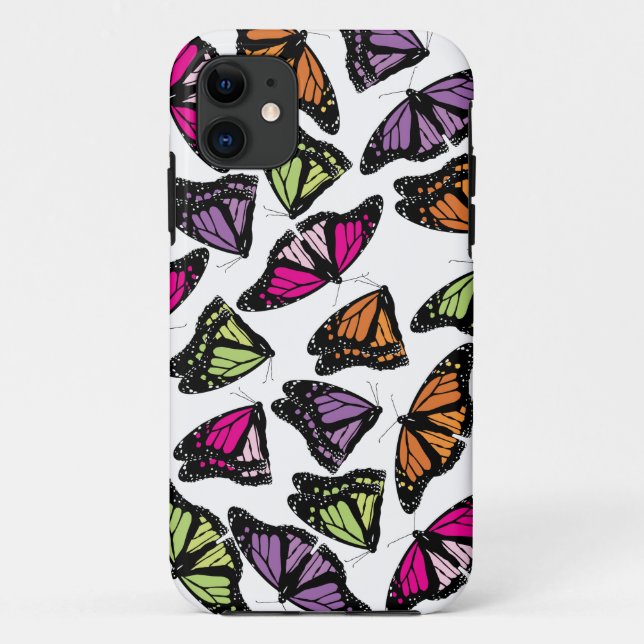 Farbenfrohe Schmetterlingsmuster Case-Mate iPhone Hülle (Rückseite)