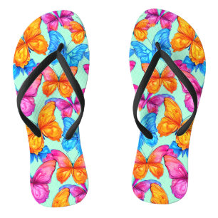 Farbenfrohe Schmetterlingsmuster Flip Flops