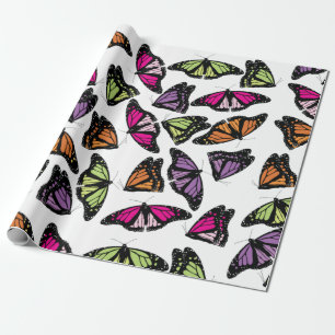 Farbenfrohe Schmetterlingsmuster Geschenkpapier