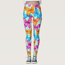 Farbenfrohe Schmetterlingsmuster Leggings