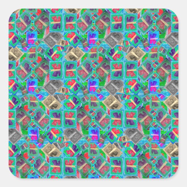 Farbenfrohe Schmetterlingssondierung | Quadratischer Aufkleber (Vorderseite)